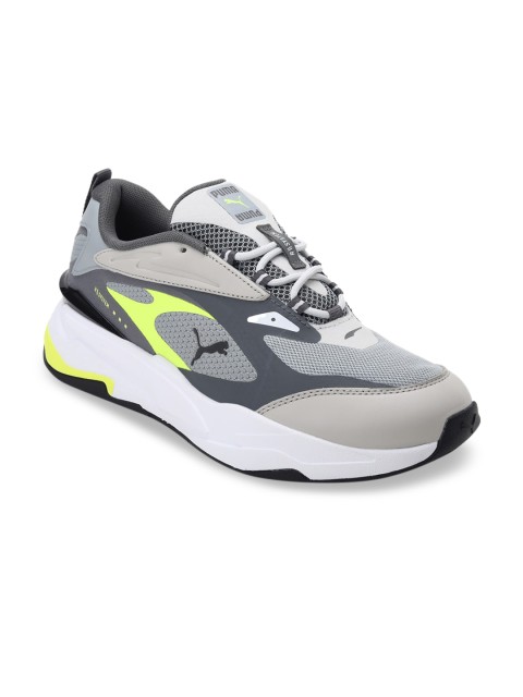 

Puma Unisex Grey Colourblocked RS-Fast Neon Sneakers
