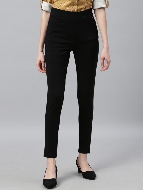 

Park Avenue Woman Women Black Solid Slim-Fit Jeggings