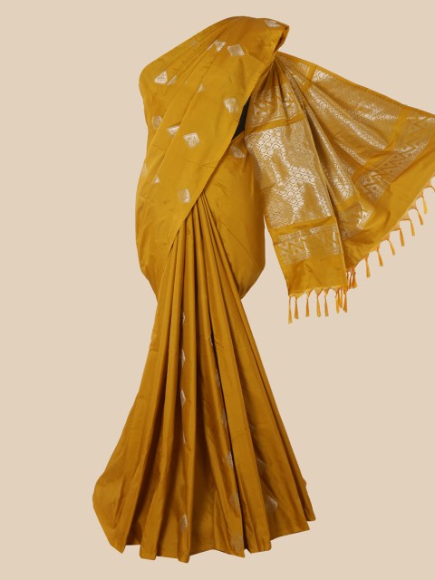 

Pothys Mustard Yellow Ethnic Motifs Silk Cotton Saree