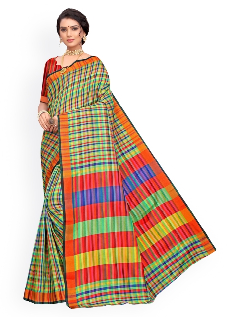 

KALINI Multi Checked Poly Silk Saree