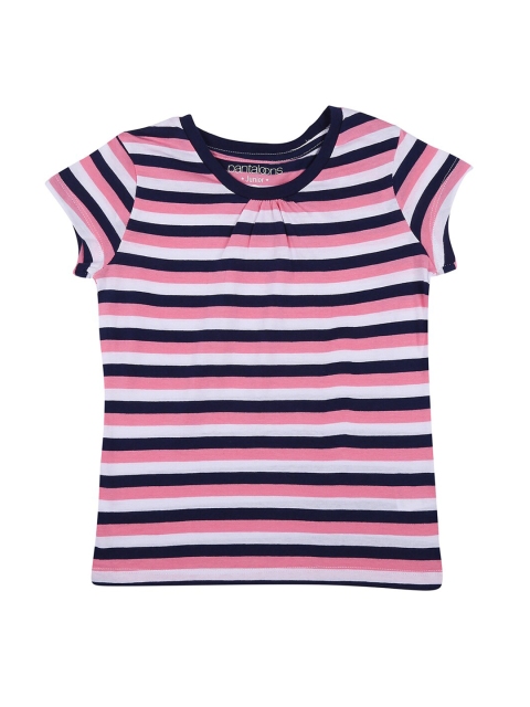 

CHALK by Pantaloons Girls Navy Blue Striped T-shirt