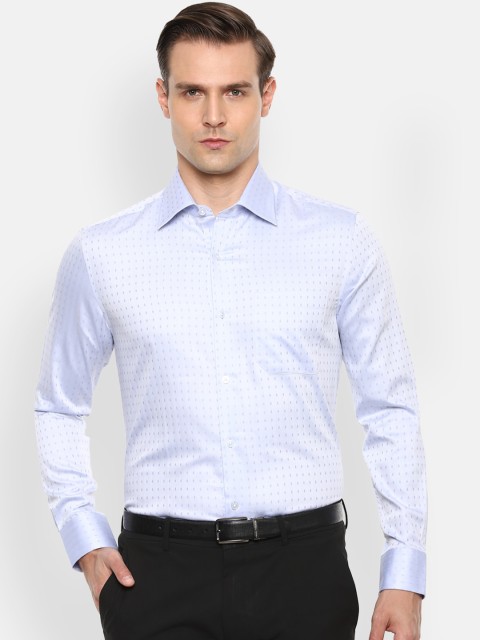 

Louis Philippe Men Blue Printed Formal Shirt