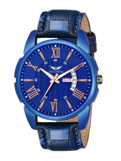 

LOIS CARON Men Blue Dial Leather Textured Straps Analogue Watch MLC-8197