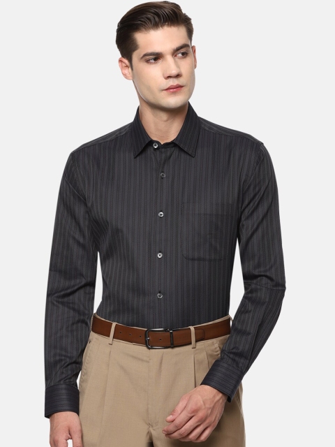 

Luxure by Louis Philippe Men Grey Regular Fit Striped Casual Shirt