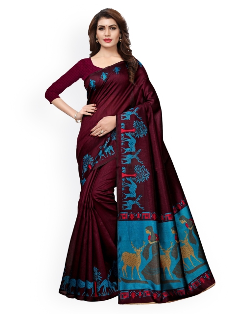 

KALINI Burgundy Art Silk Saree