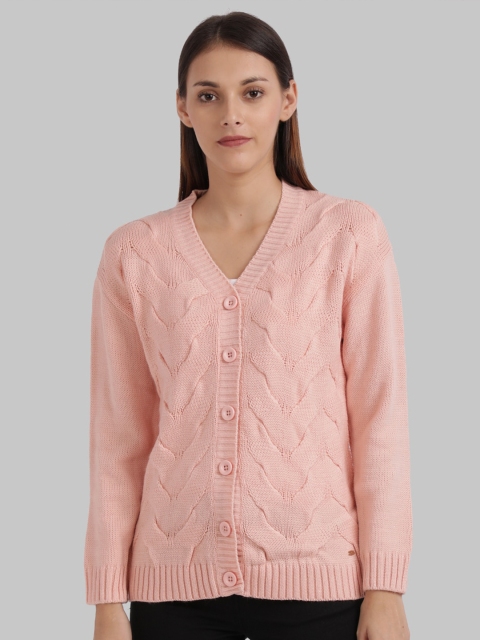 

Parx Women Pink Cable Knit Cardigan
