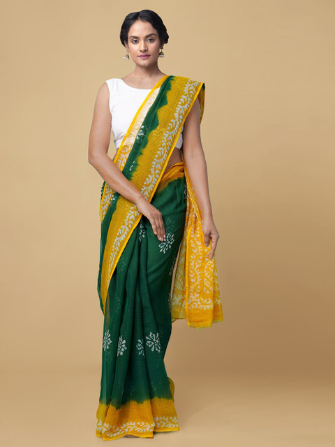 

Unnati Silks Green Pure Cotton Kota Saree