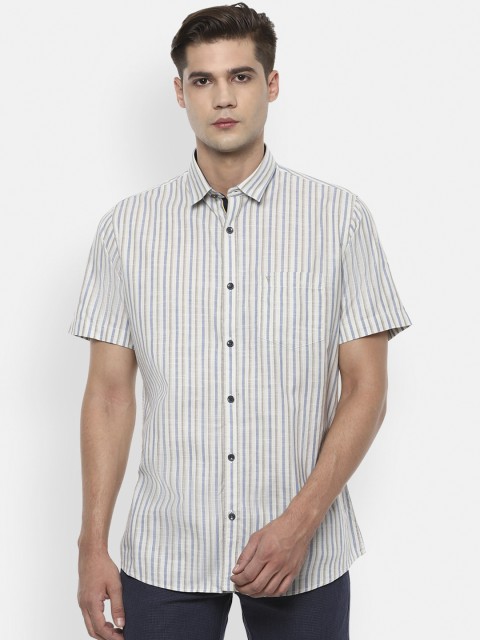 

Van Heusen Sport Men Grey & Blue Slim Fit Multi Striped Cotton Casual Shirt