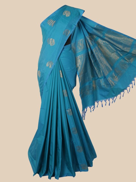 

Pothys Blue Ethnic Motifs Silk Cotton Saree
