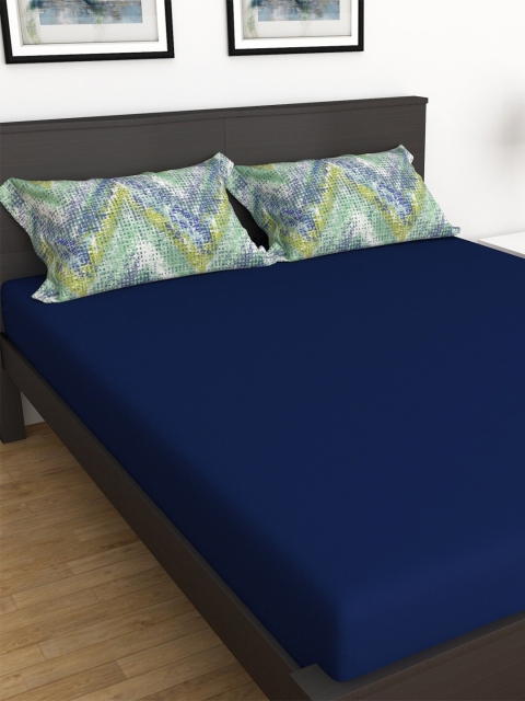 

Home Centre Blue & White 150 TC King Bedsheet with 2 Pillow Covers