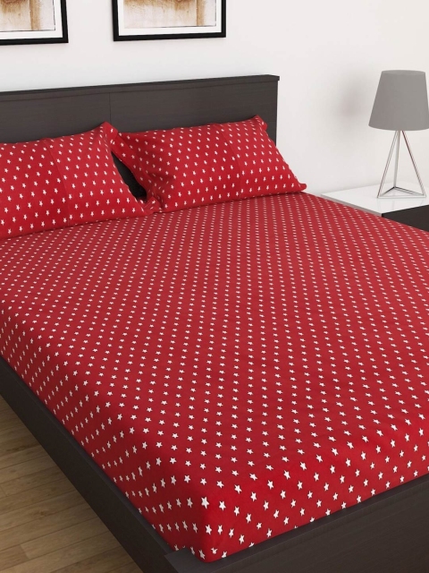 

Home Centre Red & White Graphic 150 TC King Bedsheet with 2 Pillow Covers