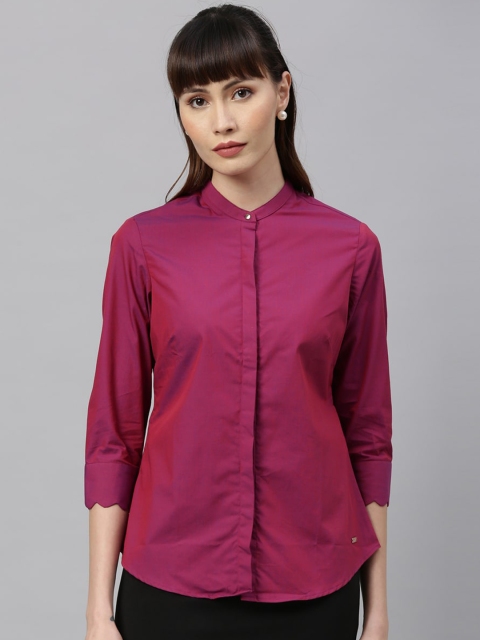 

Park Avenue Woman Women Magenta Regular Fit Solid Casual Shirt