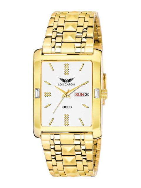 

LOIS CARON Men White Printed Dial & Gold-Plated Analogue Watch MLC