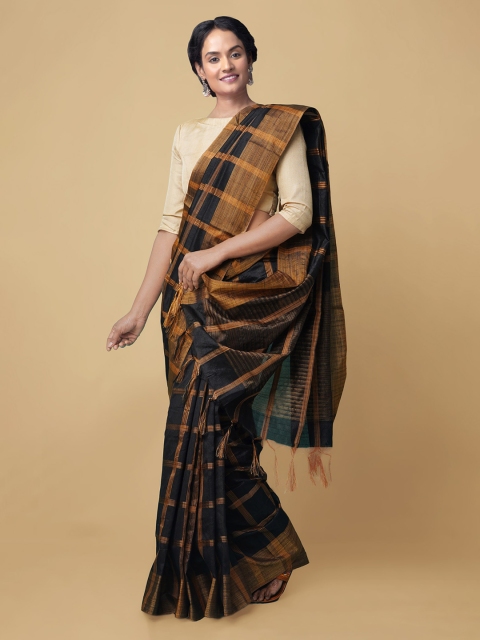 

Unnati Silks Black Woven Design Zari Art Silk Saree