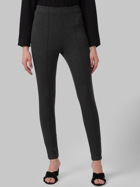 

Park Avenue Woman Grey Solid Jeggings