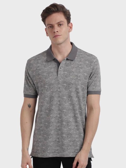 

ColorPlus Men Grey Printed Polo Collar T-shirt