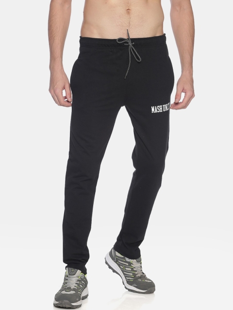 

MASH UNLIMITED Men Black Solid Slim Fit Track Pants