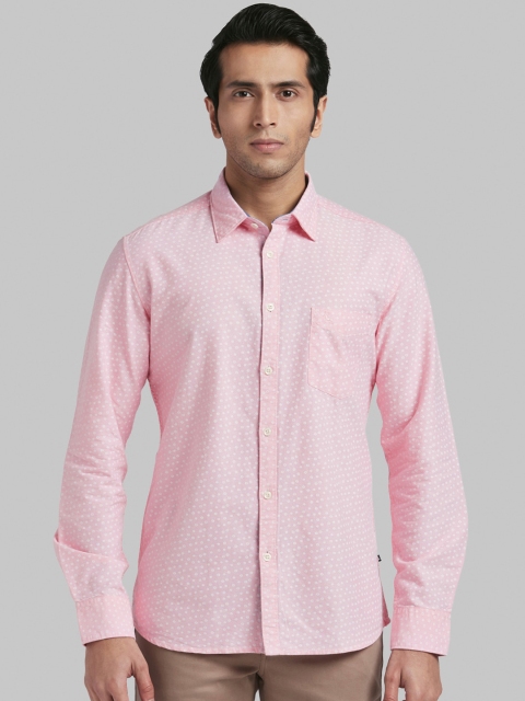 

Parx Men Pink Slim Fit Printed Casual Shirt