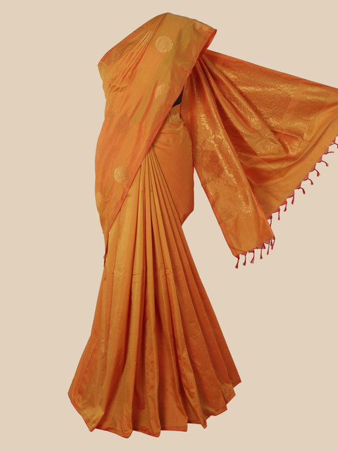 

Pothys Orange Woven Design Silk Cotton Saree