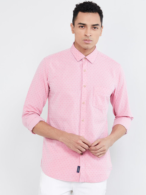 

max Men Red Slim Fit Printed Casual Shirt