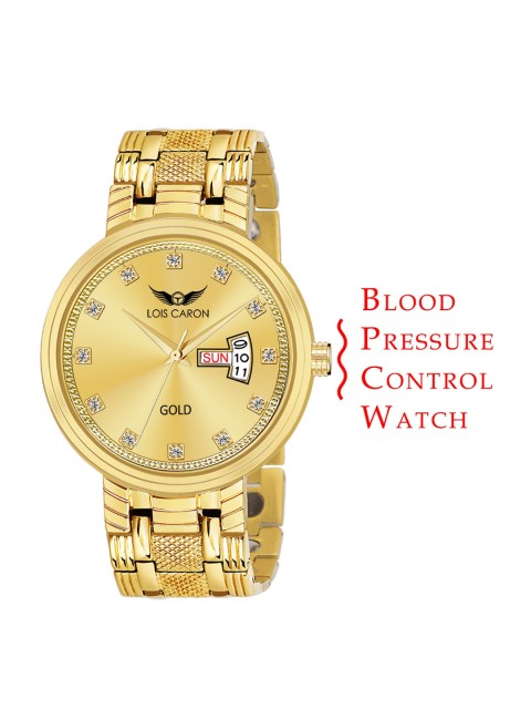 

LOIS CARON Men Gold-Toned Dial & Gold-Plated Bracelet Style Straps Analogue Watch MLC-8477