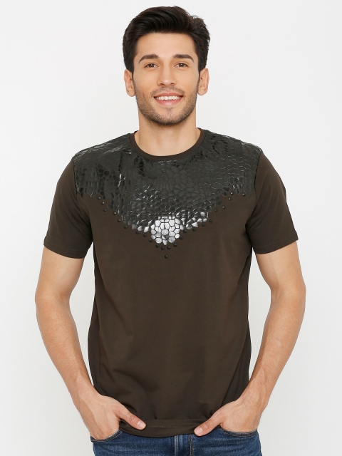 

Rex Straut Jeans Men Olive Printed Slim Fit T-shirt