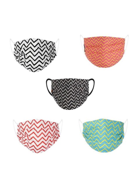 

LIVE IT SAFE Kids Pack Of 4 Printed 4-Ply Cotton Reusable Cloth Face Masks With Nano Technology, White