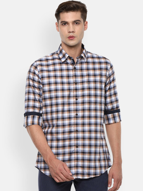 

Van Heusen Sport Men Beige Slim Fit Checked Casual Shirt