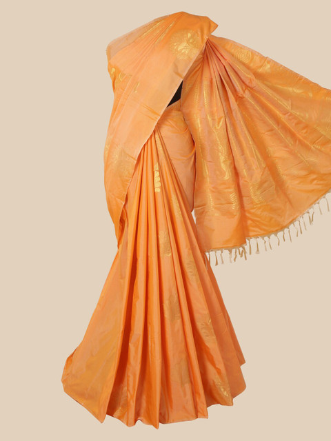 

Pothys Peach Ethnic Motifs Silk Cotton Saree
