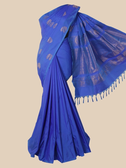 

Pothys Blue Paisley Zari Silk Cotton Saree