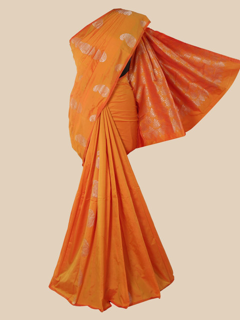 

Pothys Orange Ethnic Motifs Zari Silk Cotton Saree