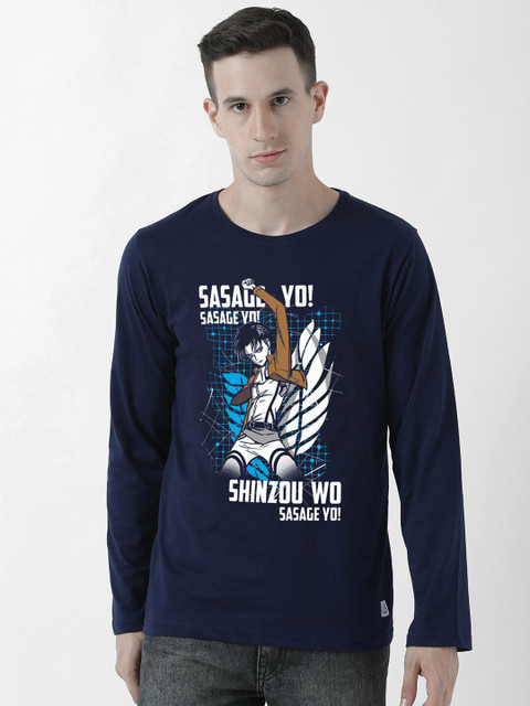 

ComicSense xyz Men Navy Blue Printed Cotton T-shirt