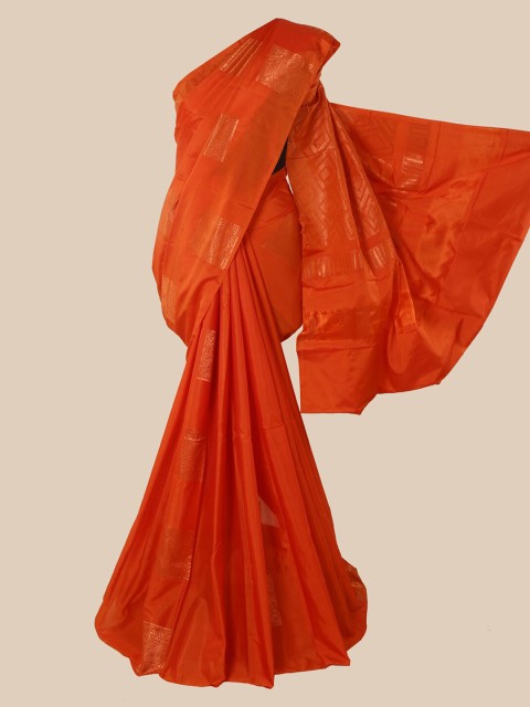 

Pothys Orange Woven Design Zari Silk Cotton Saree