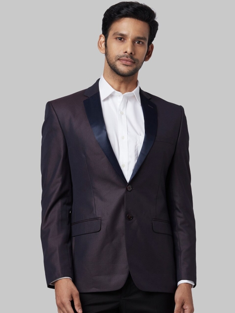 

Park Avenue Men Purple Solid Super Slim-Fit Single-Breasted Formal Blazer