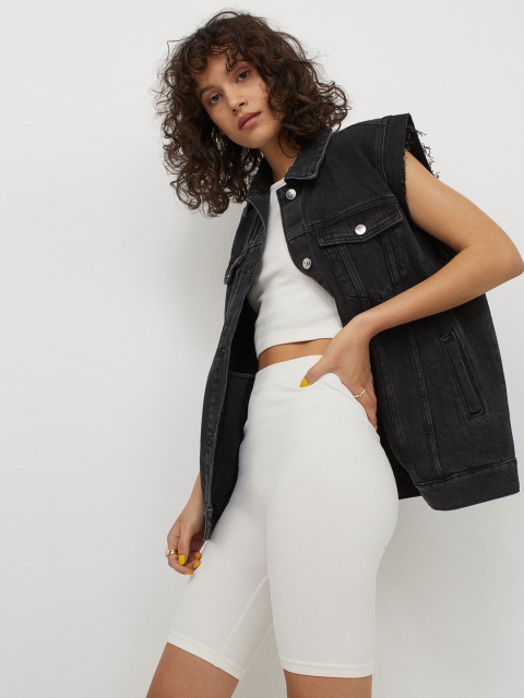 

H&M Women White Solid Cycling Shorts