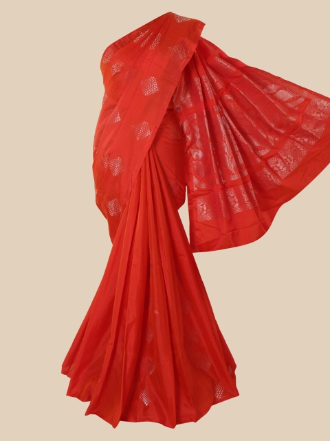 

Pothys Orange Woven Design Silk Cotton Saree