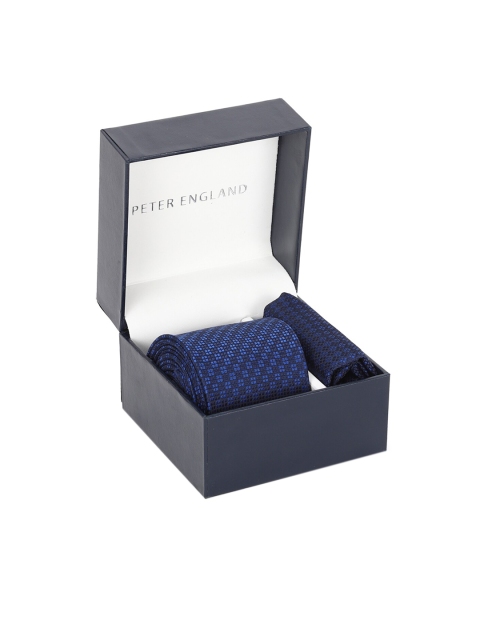 

Peter England Men Blue Self-Design Accessory Gift Set
