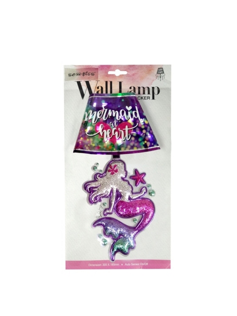 

SCOOBIES Multicoloured Mermaid Lamp Wall Sticker, Multi