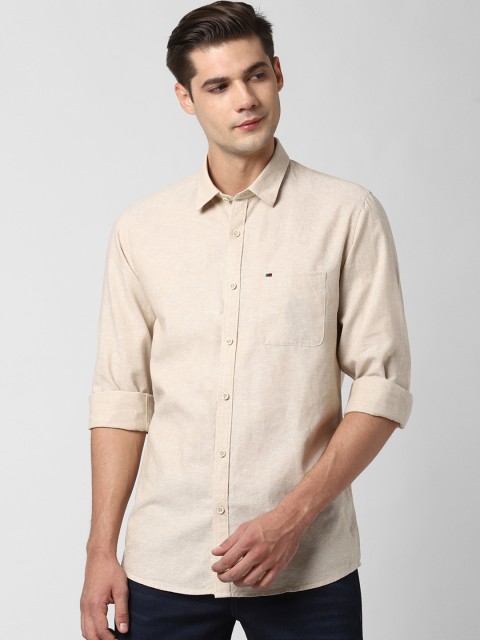 

Peter England Casuals Men Beige Slim Fit Casual Shirt