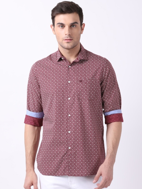 

THE BEAR HOUSE Men Maroon Slim Fit Floral Printed Casual Shirt