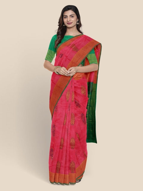 

KLM Fashion Mall Pink Woven Design Silk Blend Venkatgiri Saree