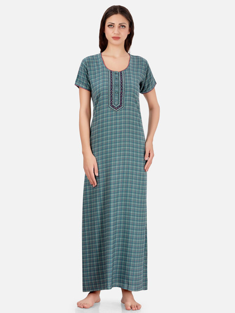 

Sand Dune Printed Alpine A-line Nightrdress, Green
