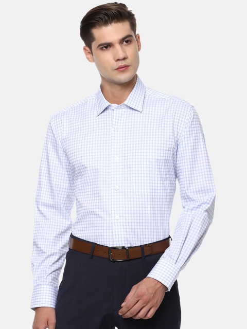 

Luxure by Louis Philippe Men Blue Checked Cotton Formal Shirt