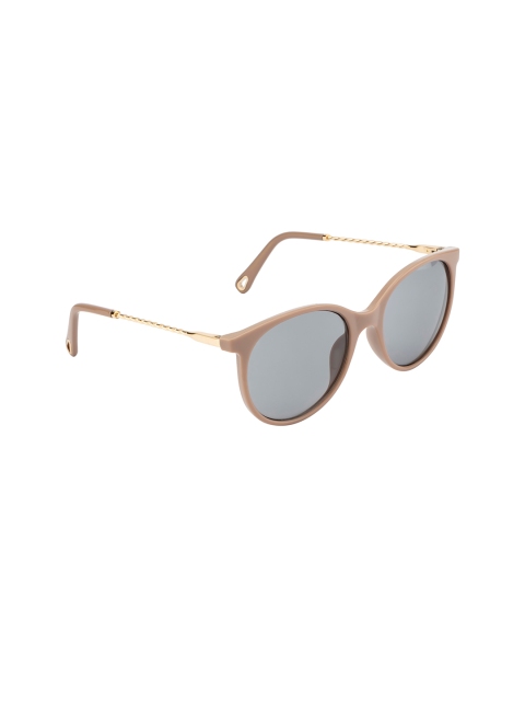 

Ted Smith Women Grey Lens & Brown Oval Sunglasses with UV Protected Lens