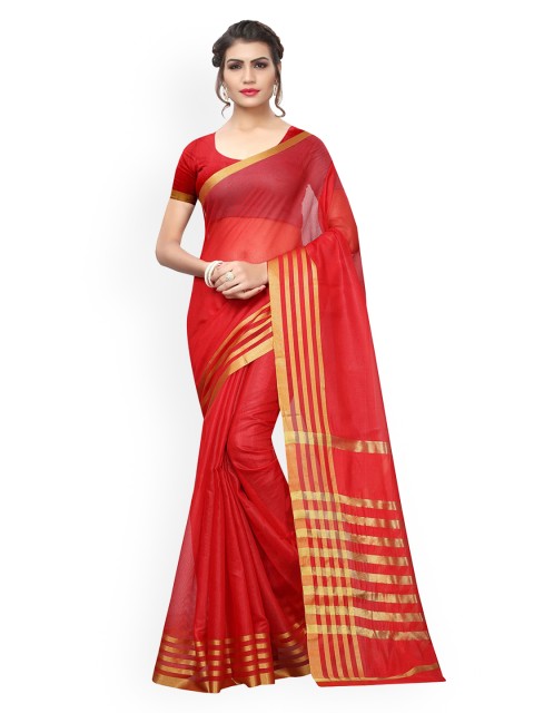 

KALINI Red Zari Patta Saree
