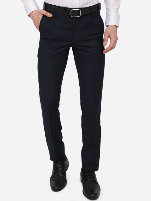 

METAL Men Navy Blue Slim Fit Formal Trousers