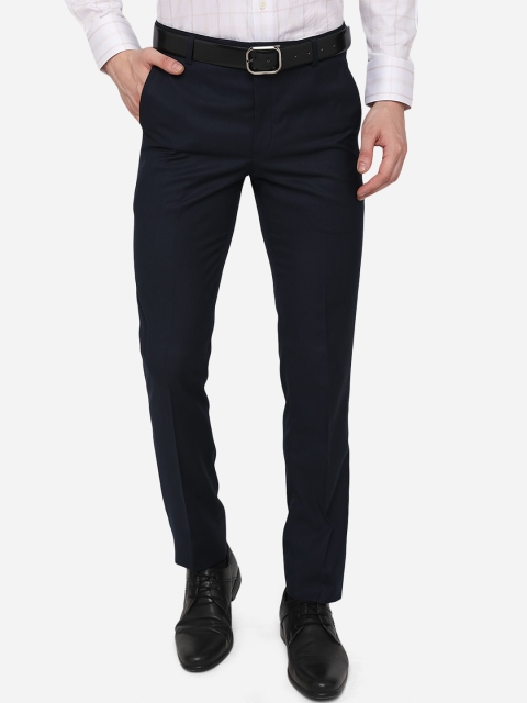 

METAL Men Navy Blue Slim Fit Formal Trousers