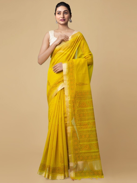 

Unnati Silks Women Yellow Printed Saree
