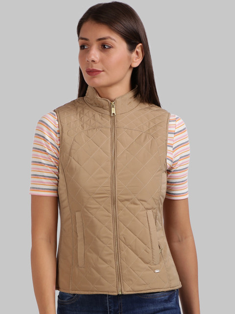 

Parx Women Beige Crop Quilted Jacket
