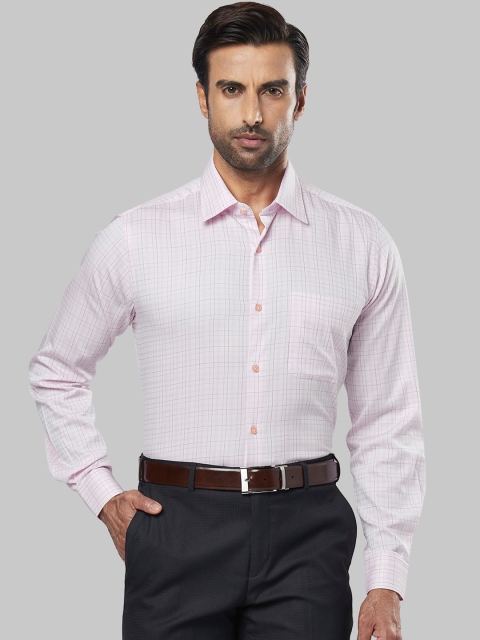 

Raymond Men Pink Regular Fit Checked Casual Shirt